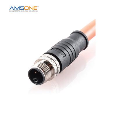 China Custom AMSONE Code 3PIN 4PIN 5 PIN Industrial Circular Connector Military M12 K Automotive Data Male Pre-molded High Cost Performance for sale