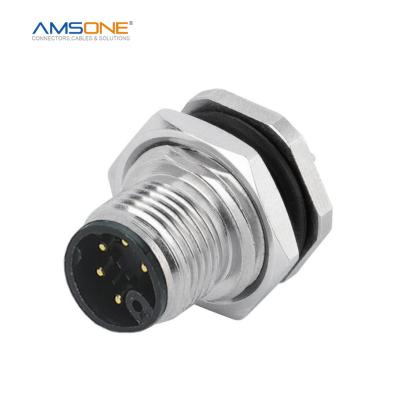 China AMSONE Military Custom Male M12 M Code 3 4 5 6 PIN Panel Receptacle Heavy Vibration Sensor PLUG Circular Connector for sale