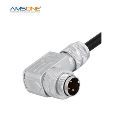 China AMSONE M16 3 Wire Waterproof 4 5 6 PIN Right Angle M2 Military Custom Male Field Assembly A-coding Circular Scotchloc Pwm Connector for sale