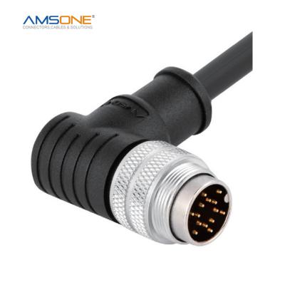 China AMSONE Military Custom M16 24 Pin Male Rectangle Pre-molded Waterproof EV Plug Amphenol RG6 Stocko Connector for sale