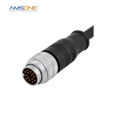 China AMSONE Military Custom Pre-molded M16 A Code 24 Male Connector 2.54mm D Tap Microusb Male Connector Pin Waterproof Terminal Plug IDC for sale