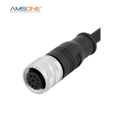 China AMSONE Custom Military M16 12 PIN 14 16 19 A B Coding Pre-molded Straight Female Charging Cable RJ45 Cat7 USB Type C Pin Connector for sale