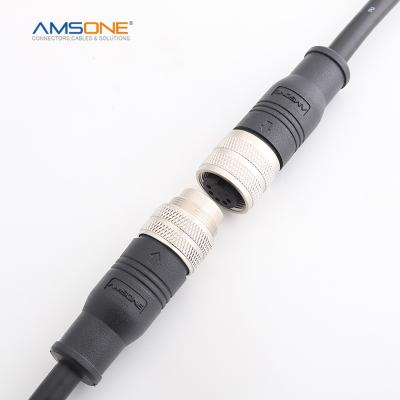 China AMSONE Custom Military M16 Female 3 PIN 4 5 6 Pre-molded Waterproof Industrial Circular Military P67 Straight Cable Connector for sale