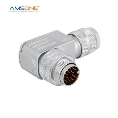 China AMSONE M16 Military Custom Field Assembly 12 14 16 19 Pin Right Angle A-Coding Male Hex Scotchlok Uy2 BNC Connector CCTV Audio Cable for sale