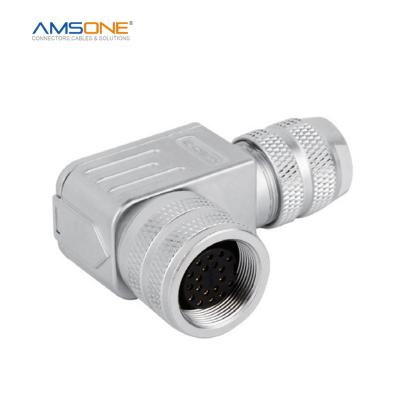 China AMSONE Military Custom M16 12 Female Cable Connector 14 16 19 Pin Outdoor Military Socket Waterproof Ethercon PBT GF15 5 Pin Din for sale