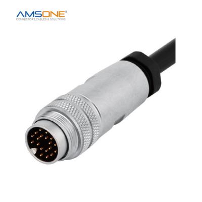 China AMSONE Field Assembly Male M16 24 PIN Military Custom XLR Plug Connector 3 Pin Waterproof Charging Terminal Fischer Solenoid for sale