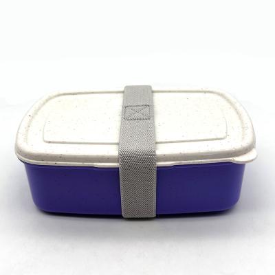 China Eco BPA Wheat Free Straw Toddler Pupil School Lunch Bento Snack Storage Box Lunch Box Microwavable For Kids for sale