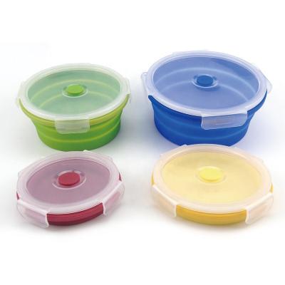 China Value Buy Silicone Roll Microwavable Food Container Around Collapsible Silicone Food Bowl Set for sale