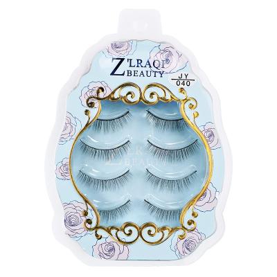 China High Quality Natural Chemical Fiber False Eyelashes Sharp False Eyelashes Four Pairs Student Daily Eyelashes for sale