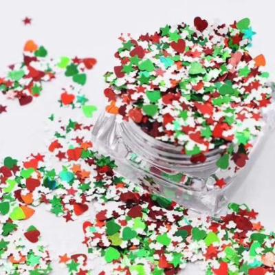 China Wholesale Bulk Holiday Decoration Irregular Shape Glitter Sprinkles Holographic PET Christmas Glitter Powder for sale