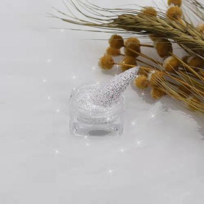 China Non-toxic high quality mixed silver nail glitter white holographic powder for nail decoration fine glitter powder for sale