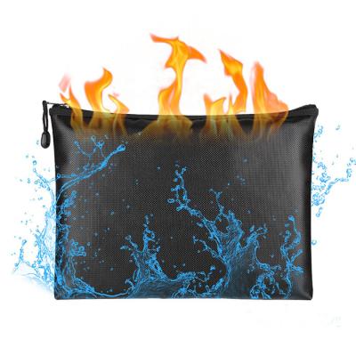 China Waterproof Fire Retardant A4 File Envelope Silicone Coated Pouch Non-irritating Silicone Coated Pouch Money Fiberglass Document Bag Office File Storage Waterproof Flame Retardant Bag for sale