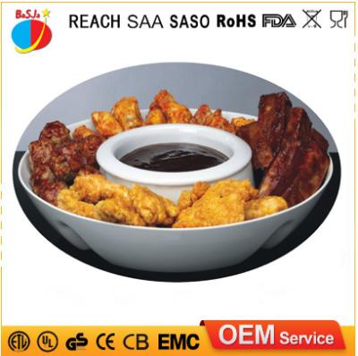 China Eclectic 0.6L Electric Dismountable Chip And Dip Tray With Warming Base Stoneware Serve Hot And Cold Food for sale