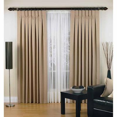 China Blackout Blackout Splicing Fabric Flat Unlined Curtains Simple Country Style Drapes For Living Room for sale