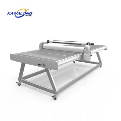 China KAWALONG advertising materials intelligent flat lamination machine FY1325 cold and hot film laminator support table for sale