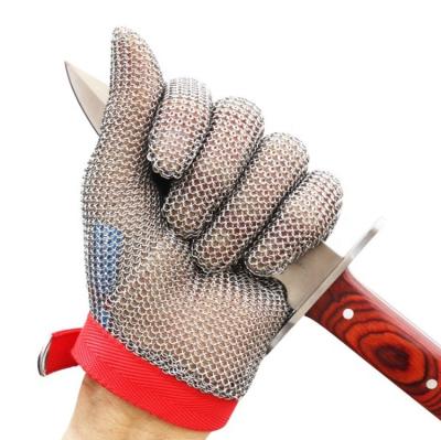 China Protective Factory Supply Metal Mesh Wire Cut Proof Butcher Cut Steel Gloves for sale