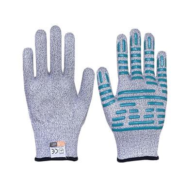 China Anti-cut NRC SECURITY HPPE Liner A4 Silicone Coated Safety Leader Anti Cut Gloves For Cutting for sale