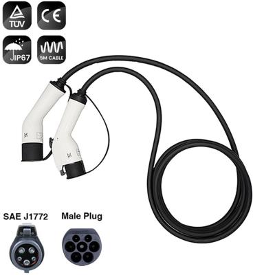 China Electric Car Charging Cables 32A Single Phase SAE J1772 Type 1 To IEC 62196 Type 2 EV Charging Cable For Electric Vehicle Fast Charger for sale