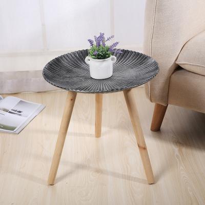 China Hot Selling Extendable Wooden Stripe Wall Decor Flower Pot Rack Coffee Tea Table Installation Coffee Table Multifunctional Simple Wood for sale