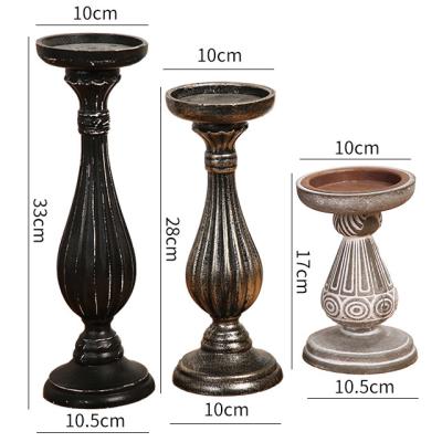 China Handmade Wood Decorations Art Candlestick Style Simple Modern Home Decorative Wood Folk Gifts Custom Wholesale Classic Candle Holder for sale