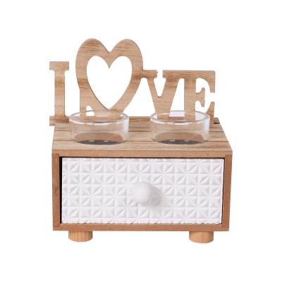 China Wholesale Custom Viable Storage Love Gift Jewelry Drawer Vanity Box Candle Jar Wooden Box For Sale Dresser for sale