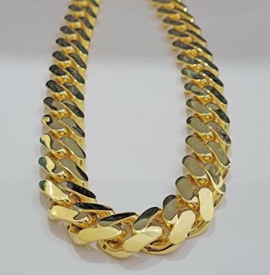 China Real 10k High End Custom Wide Cavity Hiphop 24mm Monaco Shiny Miami Cuban Chain for sale