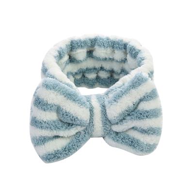 China Sporty Makeup Accessories Bath Head Soft Water Absorption Headband With Butterfly for sale