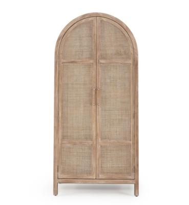 China High Quality Adjustable Nordic Style Bedroom Cabinet Rattan 2 (Other) Solid Wood Cabinet for sale