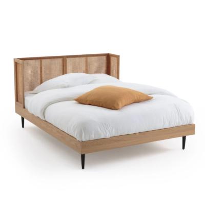 China Simple modern soft bed hotel rattan bed bedroom furniture set double natural rattan bed natural large rattan bed for sale