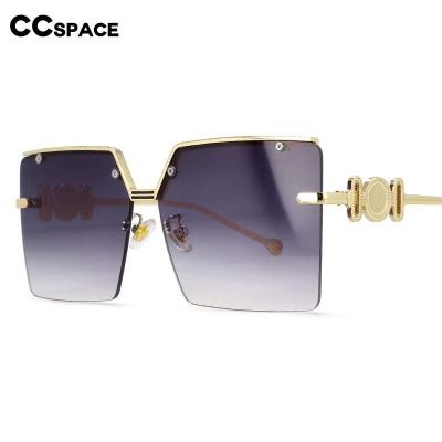 China Fashion Sunglasses 54213 Sunglasses Fashion Men Big Frame Rectangle Brand Designer Women Rimless Shades UV400 Vintage Lens for sale