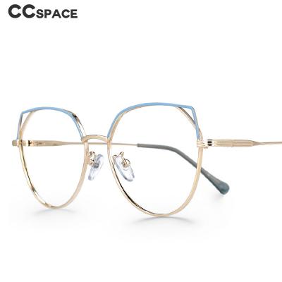 China Blue Light AntiI Glasses 49705 Blue Light Cat Eye Women Metal Prescription Glasses AntiI Frames Fashion Computer Glasses for sale