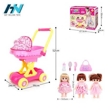 China DIY TOY Kids Pretend Play Cart Plastic Walking Baby Lovely - Doll Stroller Toy Baby - Doll Toy for sale