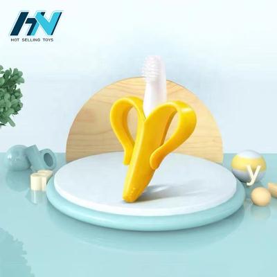 China Soft Eco-friendly Toy Baby Silica Gel Banana Teether For Infant Chewing Toys Silicone Teething Toys for sale