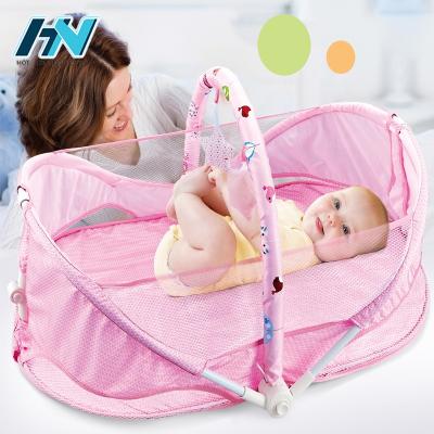 China Safety Modern Newborn Folding Portable Baby Sleep Bed with Mosquito Net Baby Crib for sale