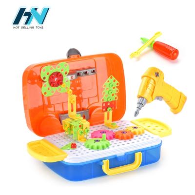 China Children Play Set 3D DIY 276pcs Electric Screw Tool Drill Building Puzzle Rod Speed ​​Blocks Educational Electric Toys for sale