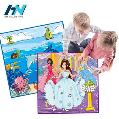 China Children's 2pcs Magic Mat Doodle Water Toy Educational Funny Sea and Party Shape Painting Toys Doodle Drawing Toys for sale