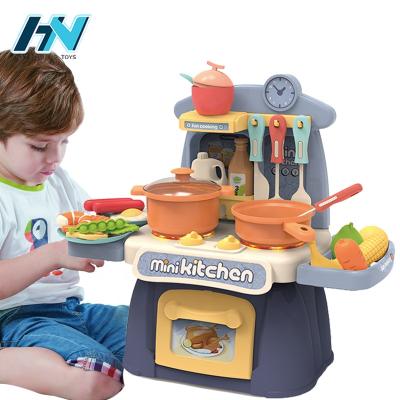 China Eco-friendly Non-Toxic Cooking Table Pretend Play Toys Set Mini Kids Kitchen Toys With Sound for sale