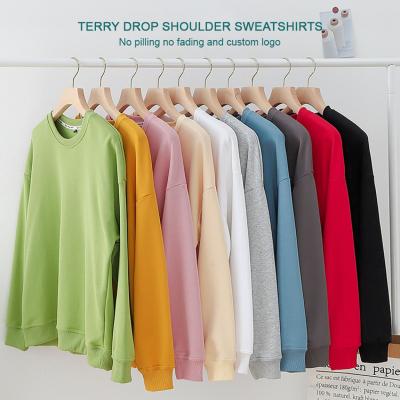 China Wholesale Breathable No Fading Terry Drop Shoulder No Hood Sweatshirts for sale