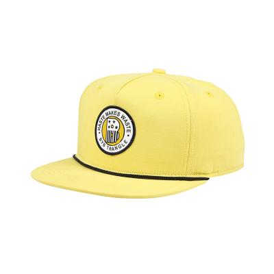 China JOINT Wholesale Custom Yellow Snapback Bill Bill Patches Hat Flat Cap for sale