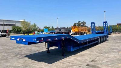 China 80T Lowbed Trailer Transport Construction Machinery Equipment Such As Excavator Wheel Loader Bulldozer for sale