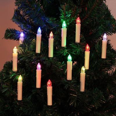 China Timer/Flashable/4 Accessories/RGB Lighting Christmas Candles 20pcs Wireless RGB Candles With Remote Control For Christmas for sale