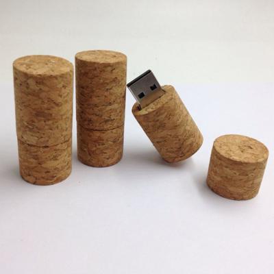 China Promotional laser wood bamboo logo cork wine cork Hotsale USB flash drive with gift box for sale