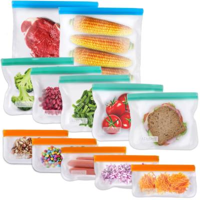 China Viable Food Grade BPA Free Silicone Food Storage Freezer Fruit Sandwich Reusable Snack Bag For Kids for sale