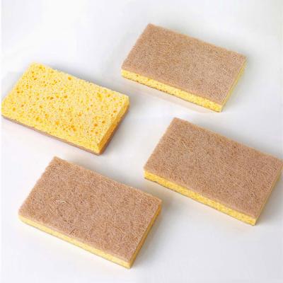 China Sustainable Zero Waste Eco-Friendly Sponge Cleaning Pack Of 6 Biodegradable Scrub Pads Non-Scratch Coconut Kitchen Sponge for sale