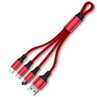 China Lighting MP3/MP4 Player New Design USB Port Micro USB Type C Nylon Braided 3 In 1 Fast Charging Cable 5A For iPhone For Samsung for sale