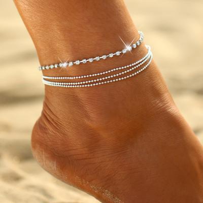 China Fashion Gold Color Silver Anklet Chain Bracelet On The Leg 2019 Fashion Summer Beach Foot Jewelry for sale