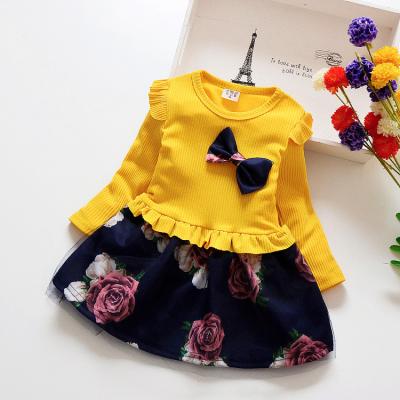 China Anti-static Children's Christmas Party Dress Baby Girl's Clothing Dress Floral Dress Children's Dresses for sale