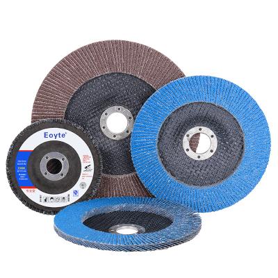 China Durable OEM Corundum 115mm Brown Reinforce Fiberglass Fin Wheel Solapa Desct 115mm Angle Grinder Flap Disc For 115 Stainless Steel for sale