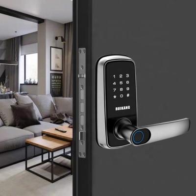 China Aluminum Smart WIFI APP Lock Door Lock Fingerprint Waterproof Zinc Alloy/Plastic Inside Digital Handle Tuya Keyless Smart Lock for sale