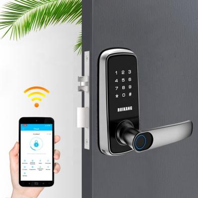 China Hotel Apartment Wooden Box Handle Safe Lock Smart Digital Zinc Alloy/Plastic Rental Door With Tuya TThotel App for sale